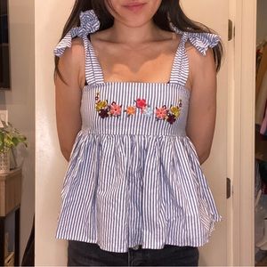 Zara babydoll tie strap tank top